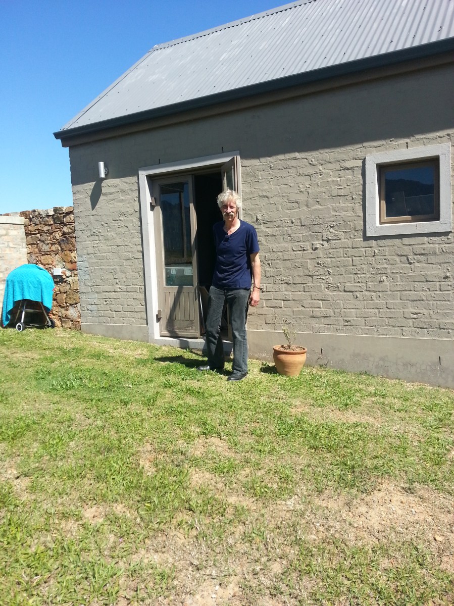 Tim in front of his cottage, Greyton, October 2014
