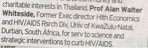 New Years Honours List