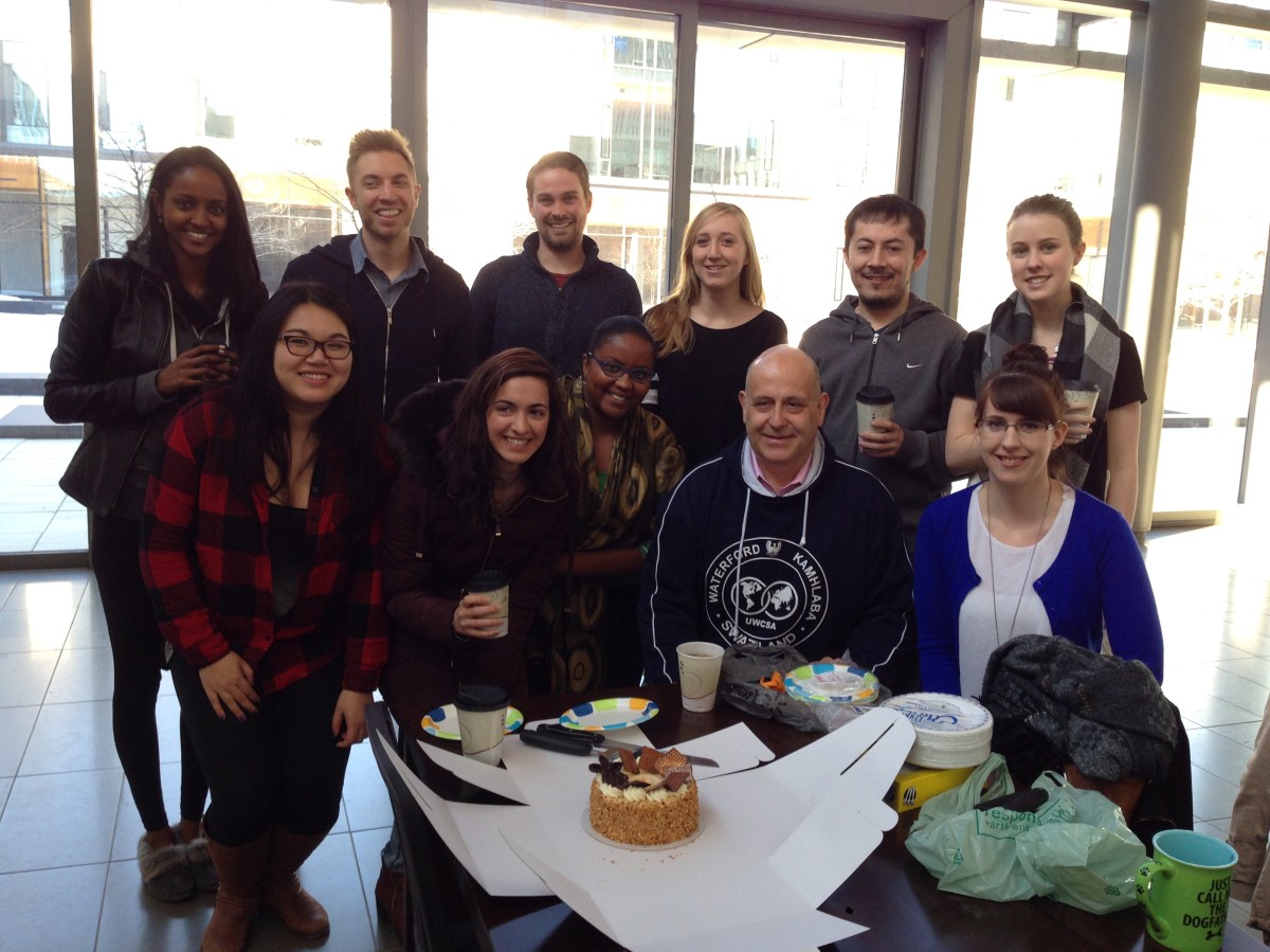 With the Human Security Stream, Masters in Public Policy Students and the cake they so kindly brought to mark the award (March 2015)
