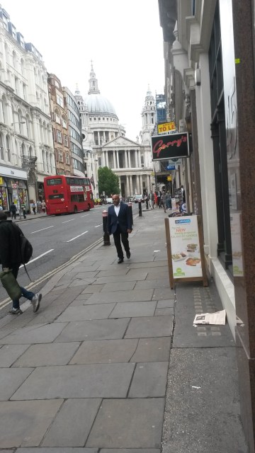 Walking towards St. Paul's and London Street, July 2015