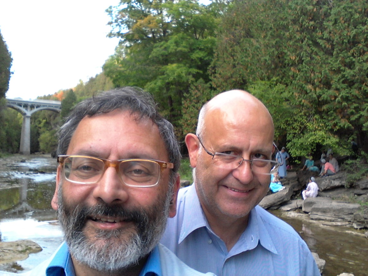 Des and Alan in the gorge at Elora, 4th October 2015