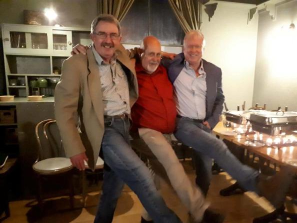 Jon, Alan, and David pose for a photo at Alan's birthday party